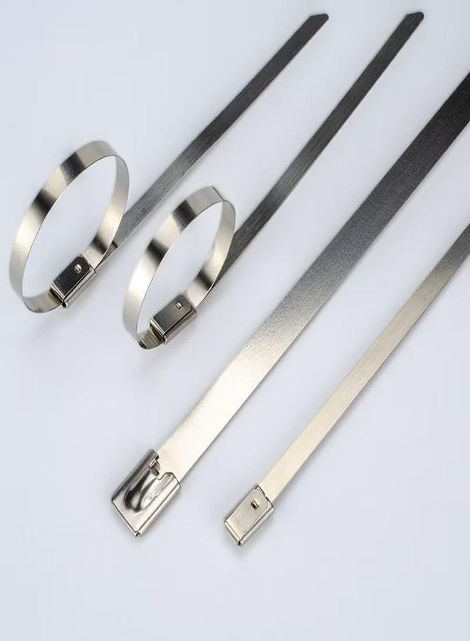 GATI EXPORTS ربطات كابلات GATI EXPORTS (ستانلس ستيل) - عبوة من 100 قطعة (SS-CBLT- 4.6X300) - Image 1